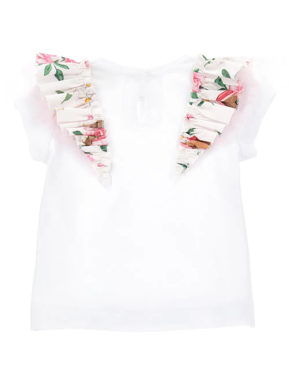Monnalisa T-shirt met ruches - Wit