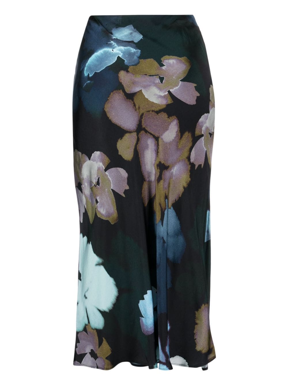 Shop Ps By Paul Smith Floral-print Flared Midi Skirt In Mehrfarbig