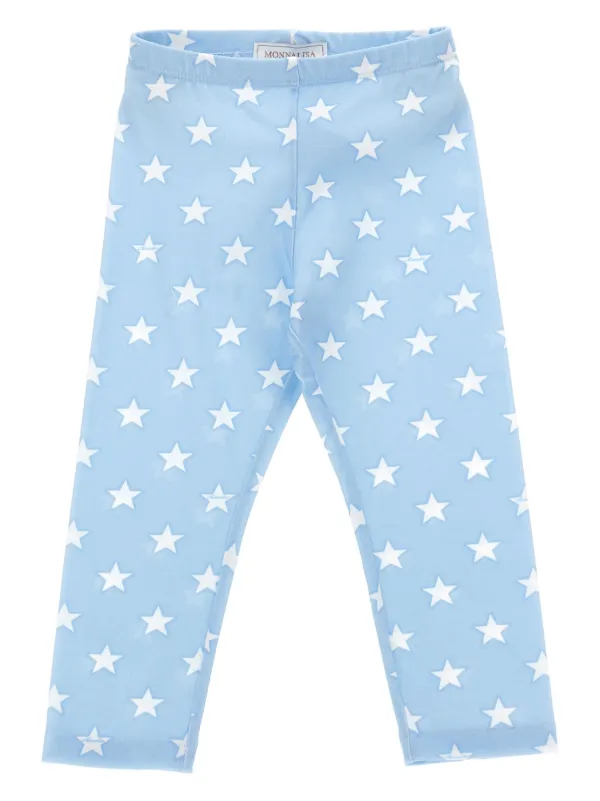 Blue and white star leggings hotsell