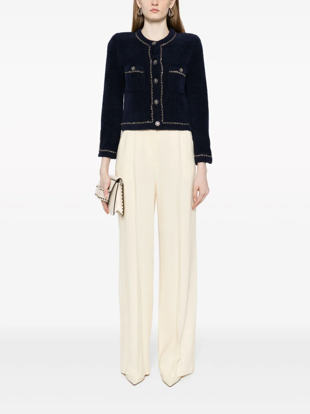 CHANEL Pre-Owned 2000s CC-buttons collarless jacket - Blauw