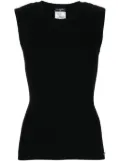CHANEL Pre-Owned 2009 ribbed-knit tank top - Black