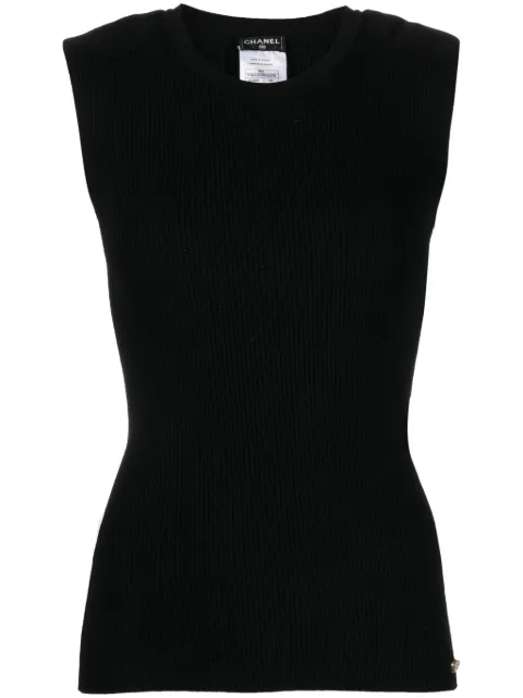 HOT SALE CHANEL 2009 ribbed-knit tank top Women