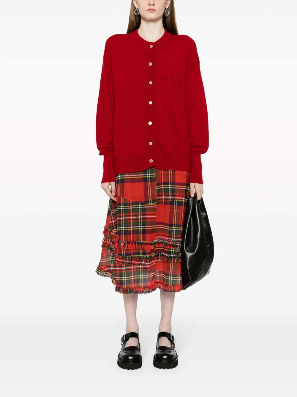 CHANEL Pre-Owned 1990s crew-neck cashmere cardigan - Rood