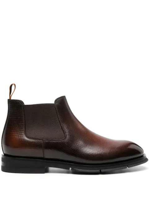 Santoni textured leather chelsea boots