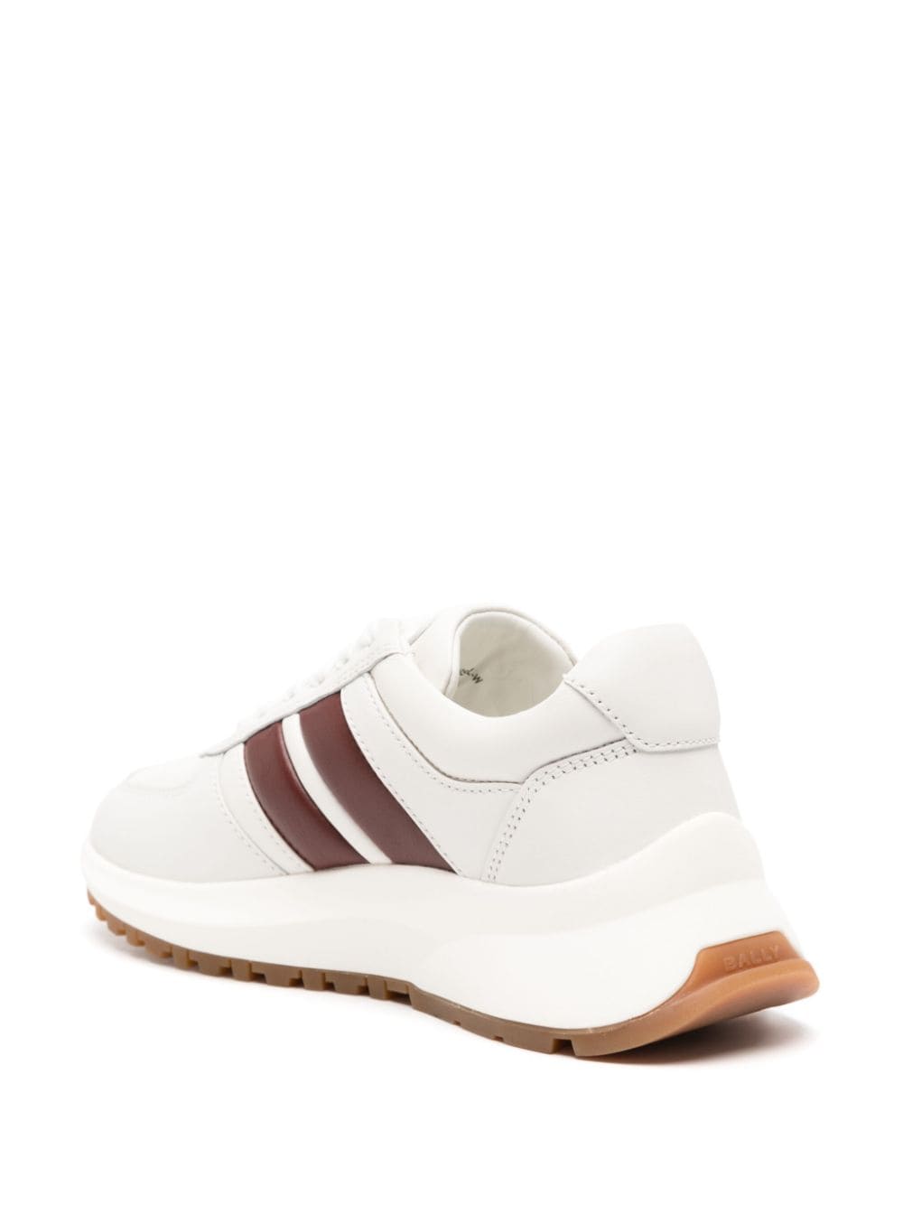 Shop Bally Darsyl Striped Leather Sneakers In Weiss