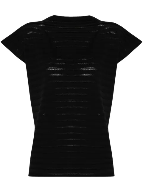 Pleats Please Issey Miyake توب منسوج شبك