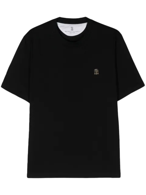 Brunello Cucinelli logo-embroidered cotton T-shirt
