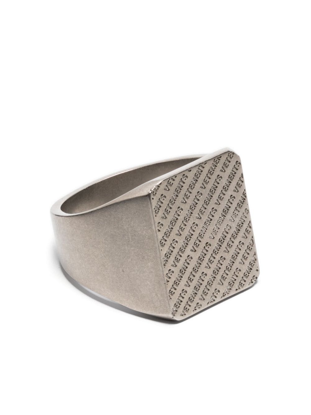 Vetements Logo-engraved Ring In Silver