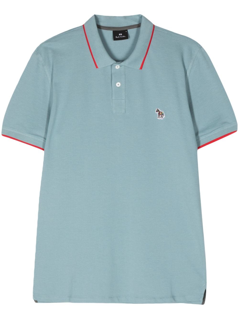 Shop Ps By Paul Smith Logo-appliqué Polo Shirt In Blue