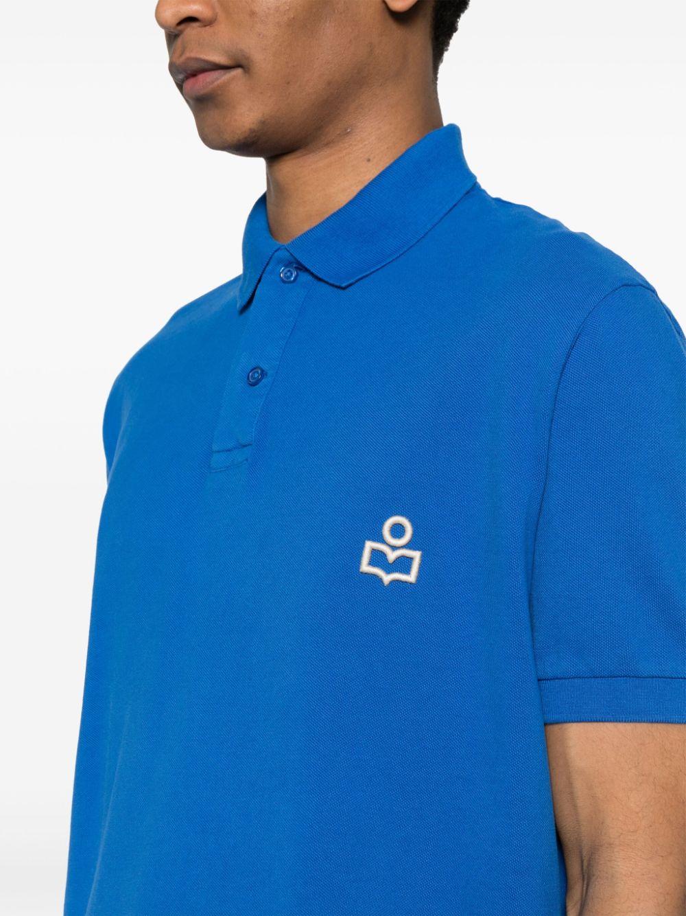 Shop Marant Afko Cotton Polo Shirt In Blue