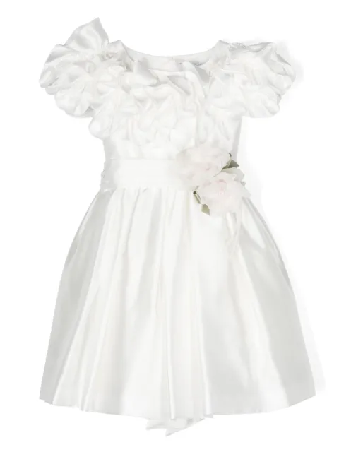 Monnalisa Vestido Venice de cetim com babados