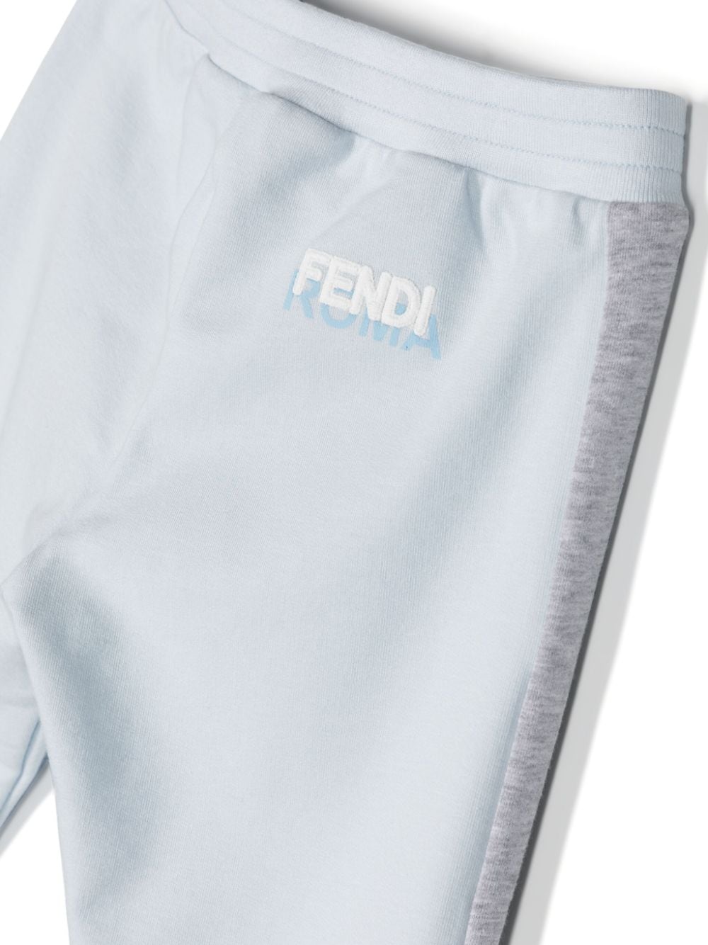 Shop Fendi Logo-embroidered Jersey Track Pants In Blue