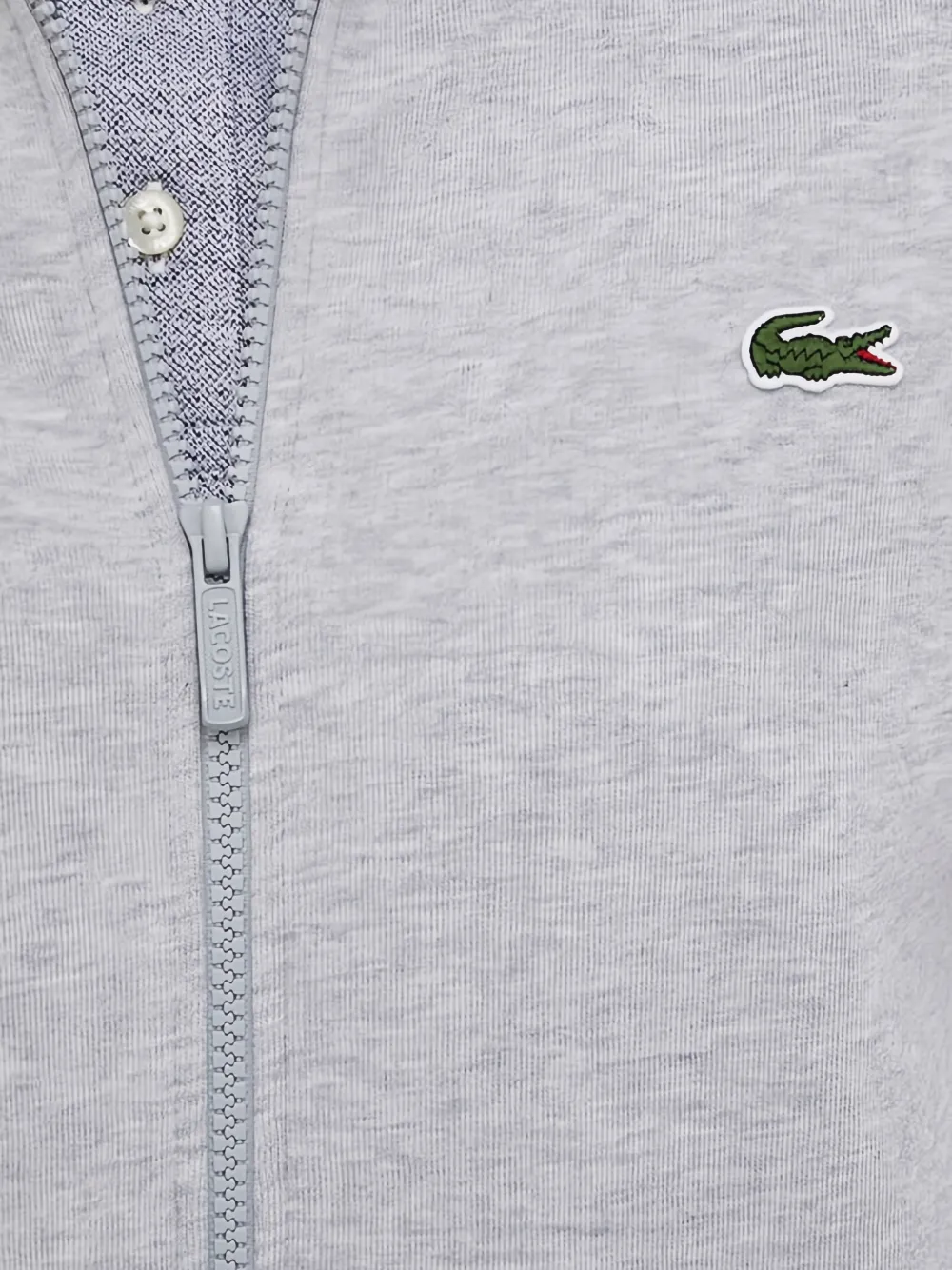 Lacoste Gebreid vest met kraag en rits Grijs