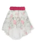 Monnalisa floral-print tutu skirt - White