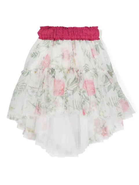 Monnalisa floral-print tutu skirt