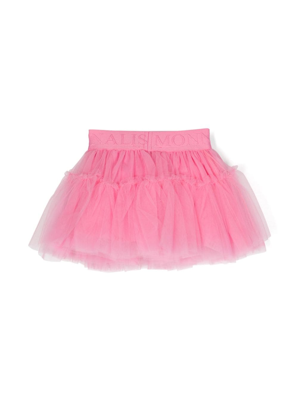 Shop Monnalisa Logo-waistband Tutu Skirt In Pink