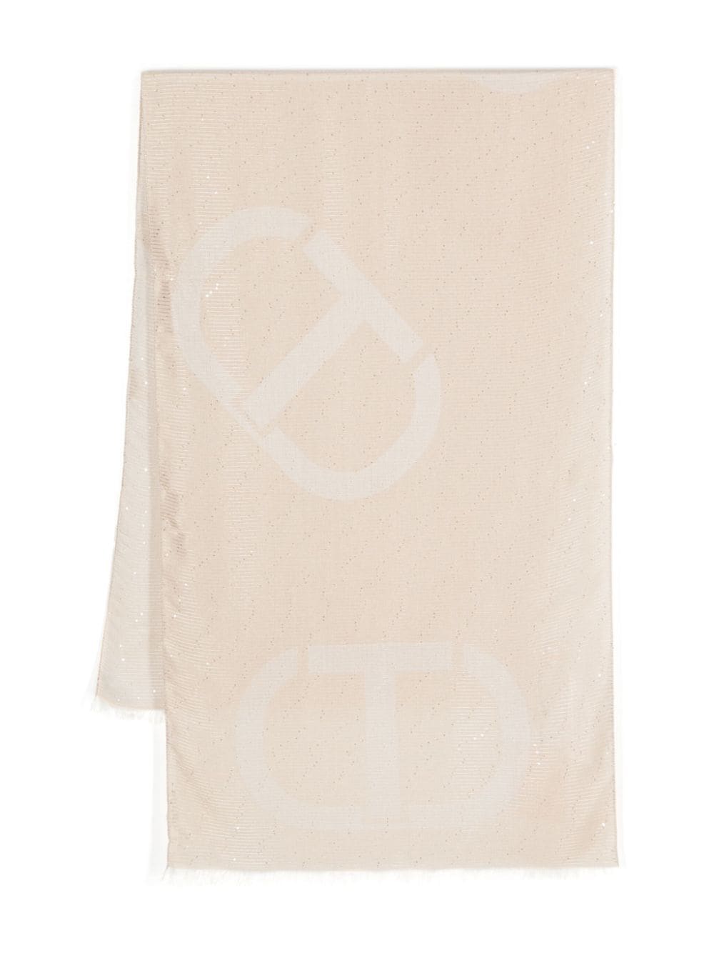 Shop Twinset Sequin-embellished Scarf In Neutrals