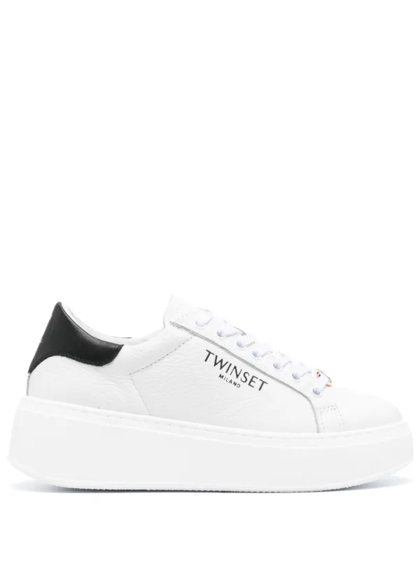 White and black hot sale platform sneakers