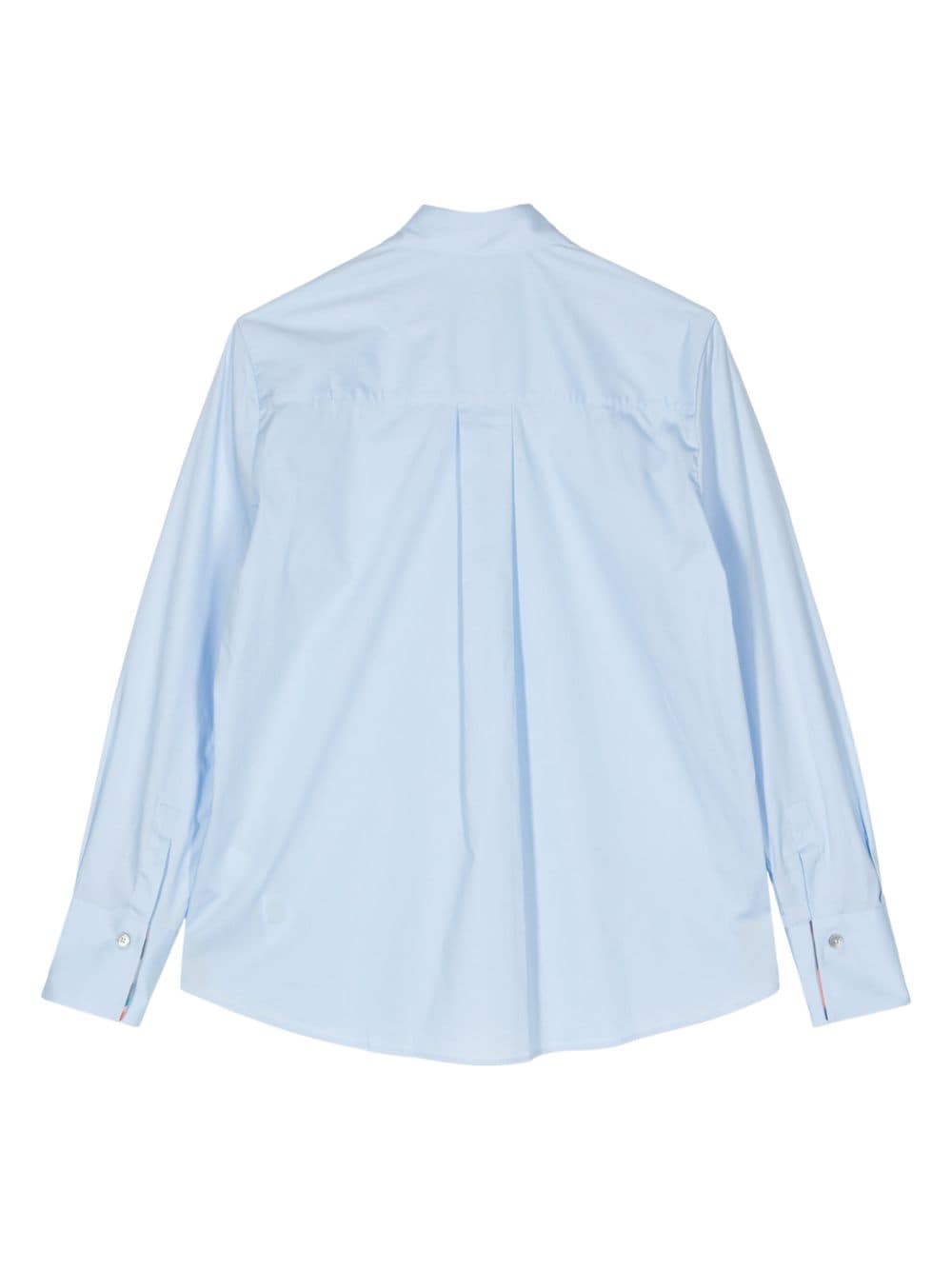 Shop Ps By Paul Smith Contrasting-trim Cotton Shirt In Blue