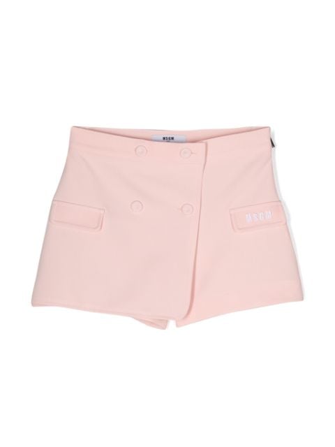 MSGM Kids Gelaagde shorts met geborduurd logo