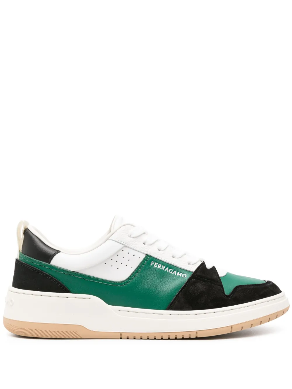 Ferragamo Gancini Low-top Sports Shoes With Outline In Black