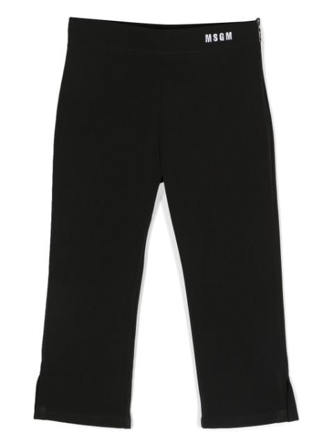 MSGM Kids embroidered-logo straight-leg trousers