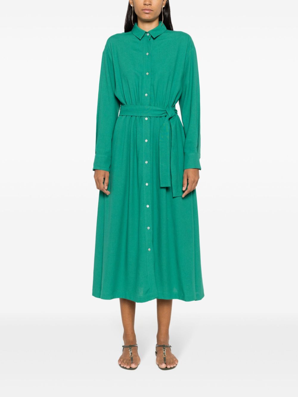 Lenny Niemeyer tied-waist midi shirtdress - Green