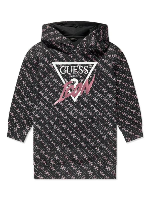 Guess Kids logo print Hoodie Dress Farfetch