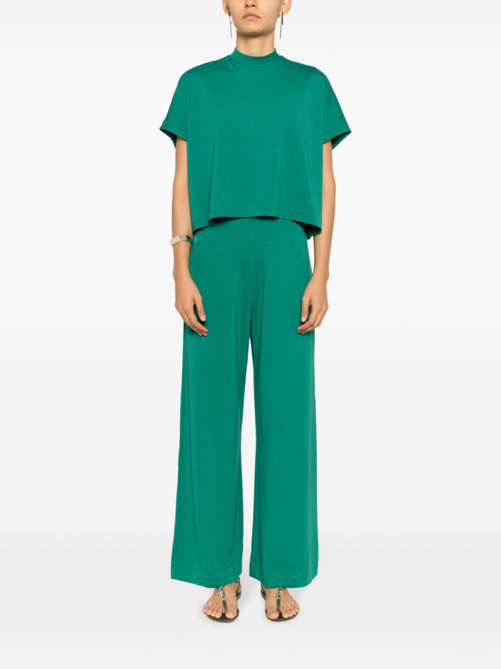 Lenny Niemeyer mock-neck cropped T-shirt - Green