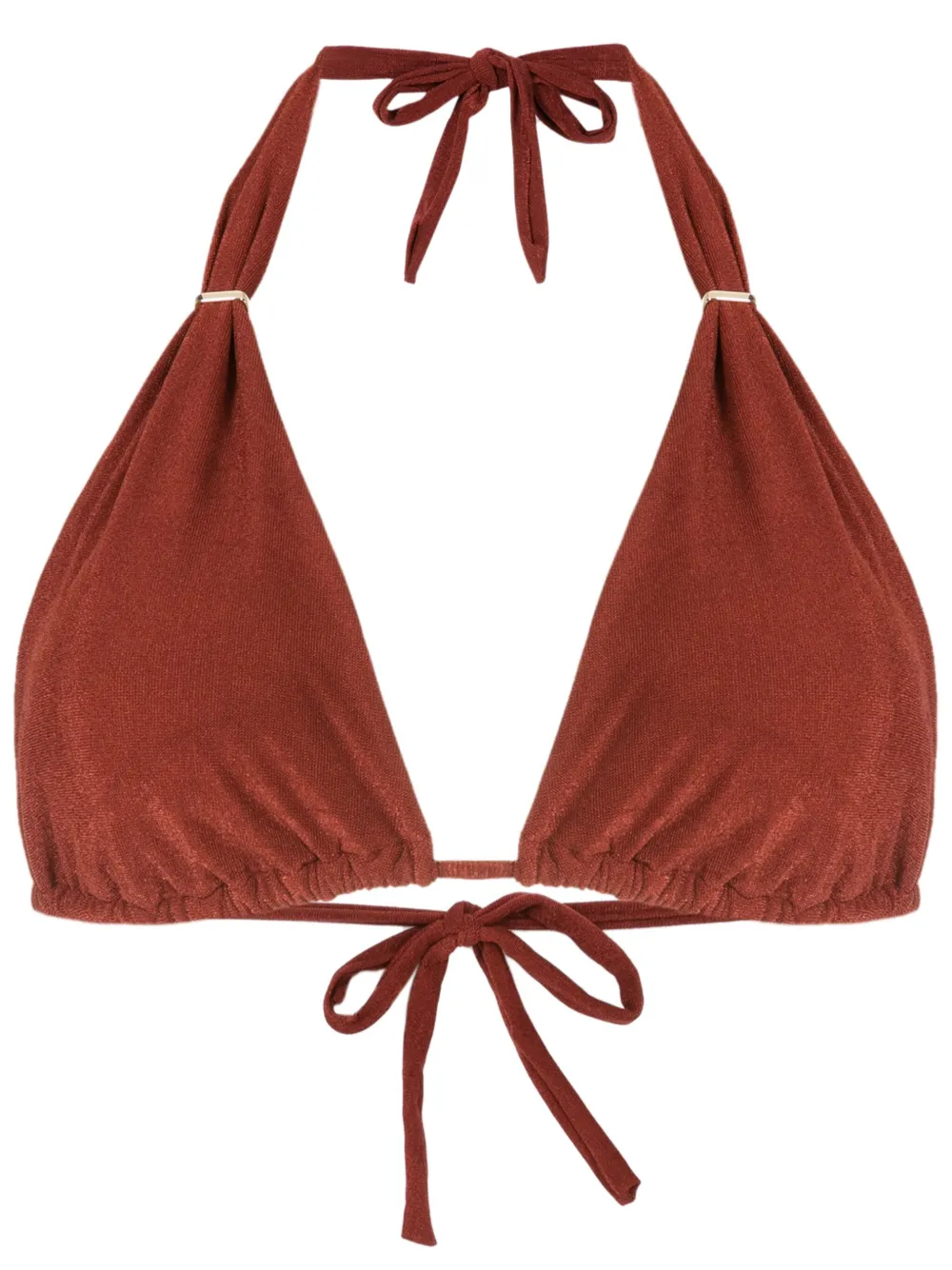 Lenny Niemeyer Top bikini con scollo all'americana - Marrone
