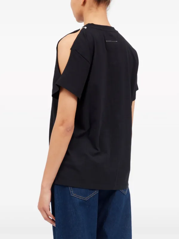 【あす楽対応】 Maison MM6 Margiela ブラック | Tシャツ カットアウト トップス