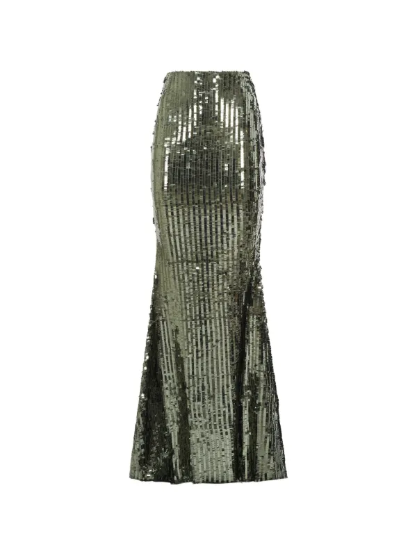 Taller Marmo Sequinned Maxi Skirt in Grey