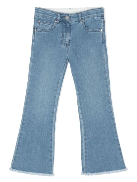Stella McCartney Kids frayed flared jeans