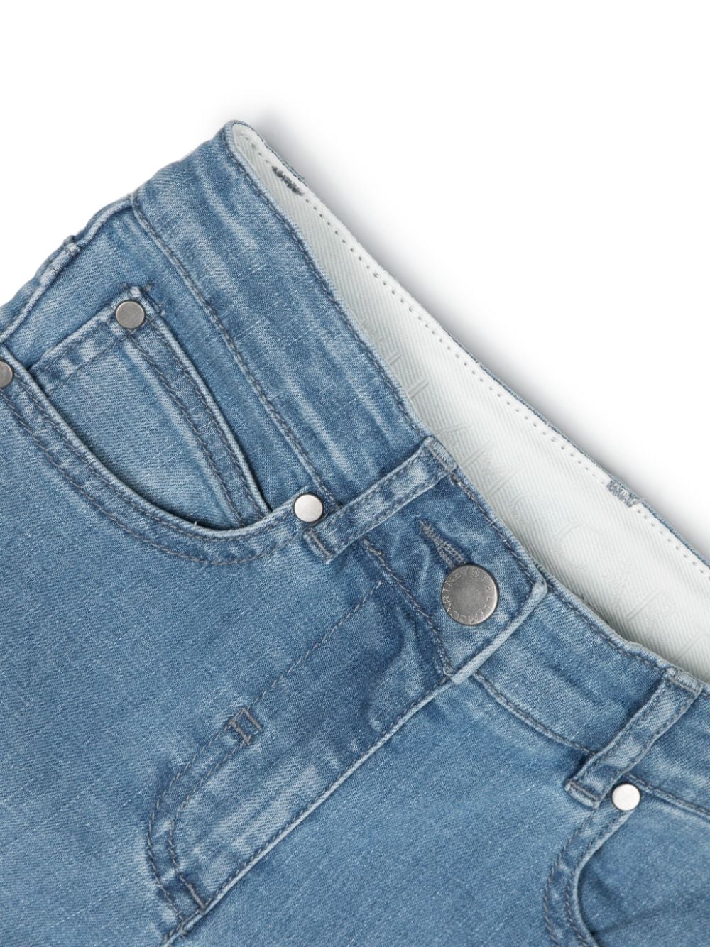 Shop Stella Mccartney Frayed Flared Jeans In Blue