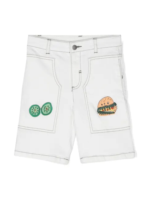 Stella McCartney Kids Veggie-embroidered denim shorts
