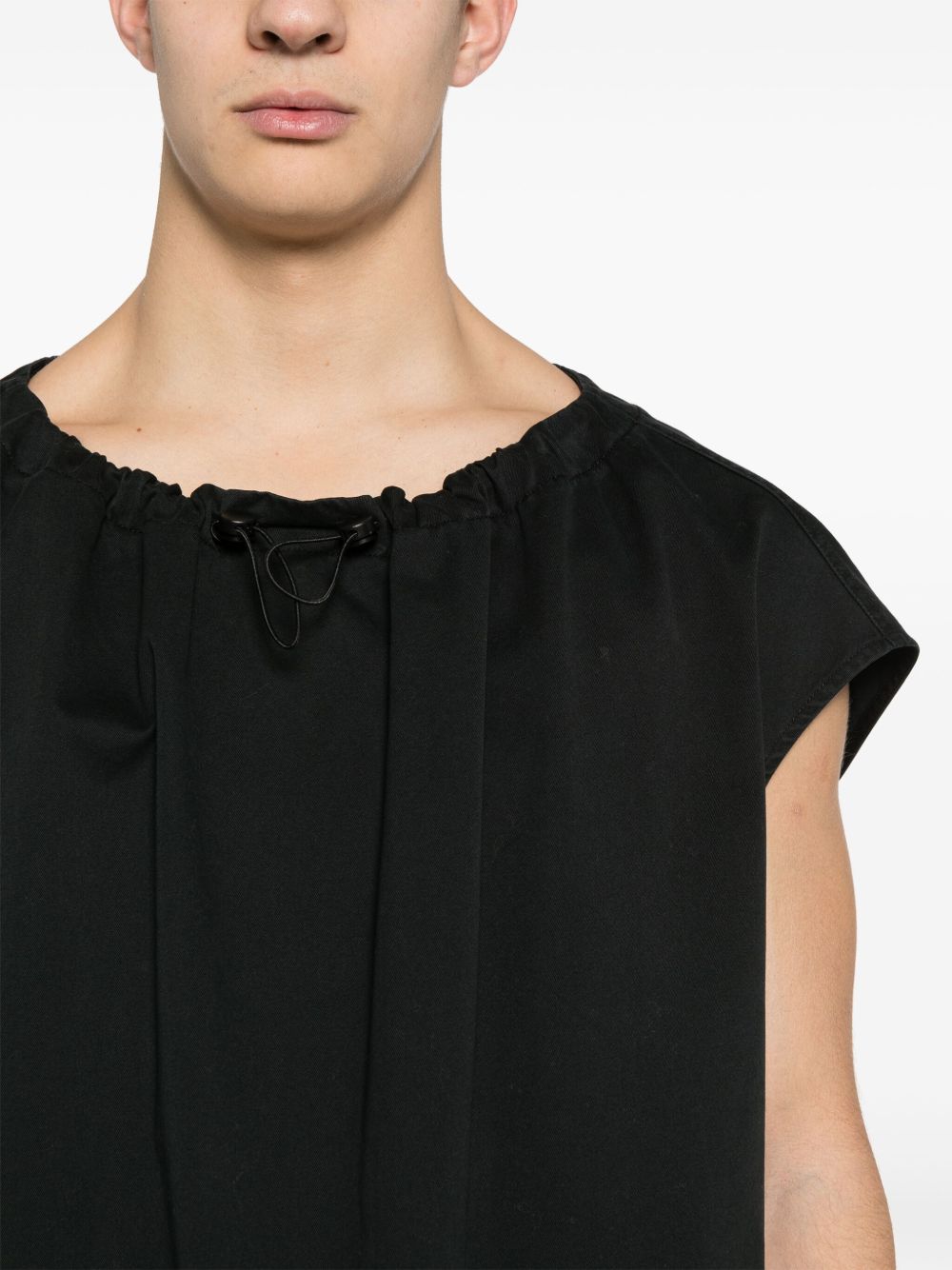 MM6 Maison Margiela gathered-neck cotton dress Women