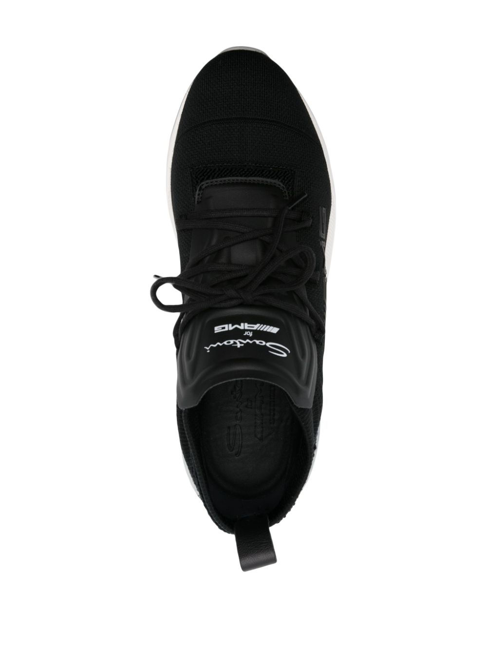 Shop Santoni X Amg Elasticated-panel Sneakers In Black