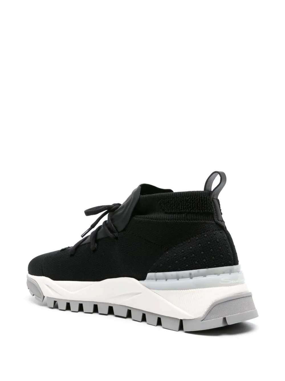 Shop Santoni X Amg Elasticated-panel Sneakers In Black