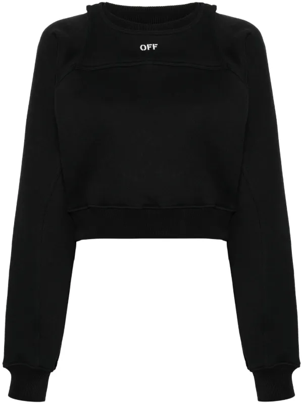 Off-White クロップドスウェット ブラック Off-White ブラック クロップドスウェット