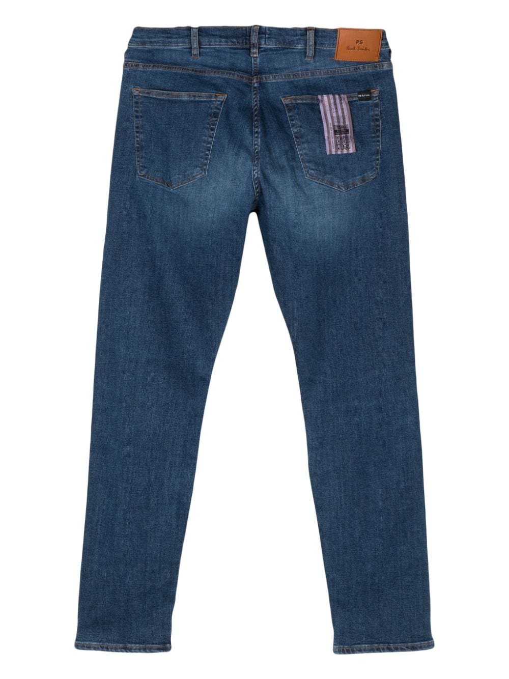 Shop Ps By Paul Smith Mid-rise Tapered-leg Jeans In Blau