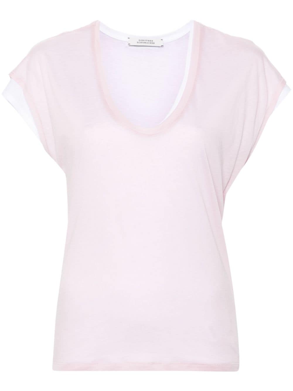 Dorothee Schumacher Layer Love Lyocell-blend T-shirt In Pink