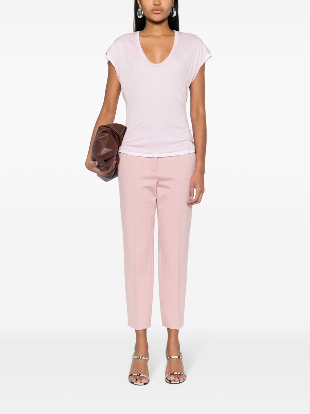 Shop Dorothee Schumacher Layer Love Lyocell-blend T-shirt In Pink
