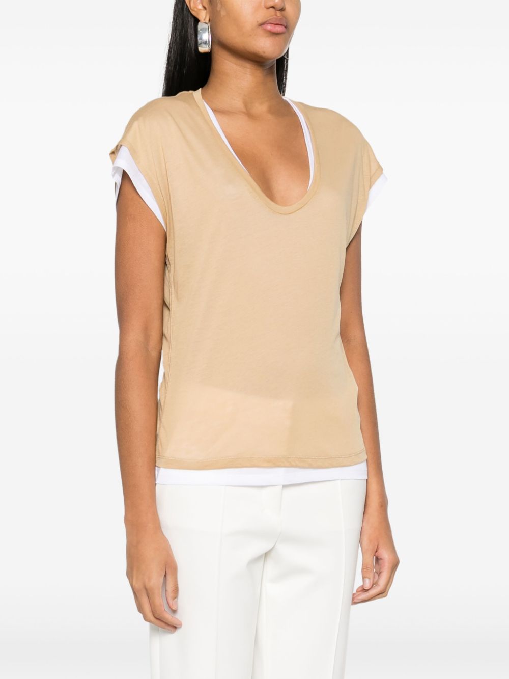 Dorothee Schumacher T-shirt met lyocellblend Beige