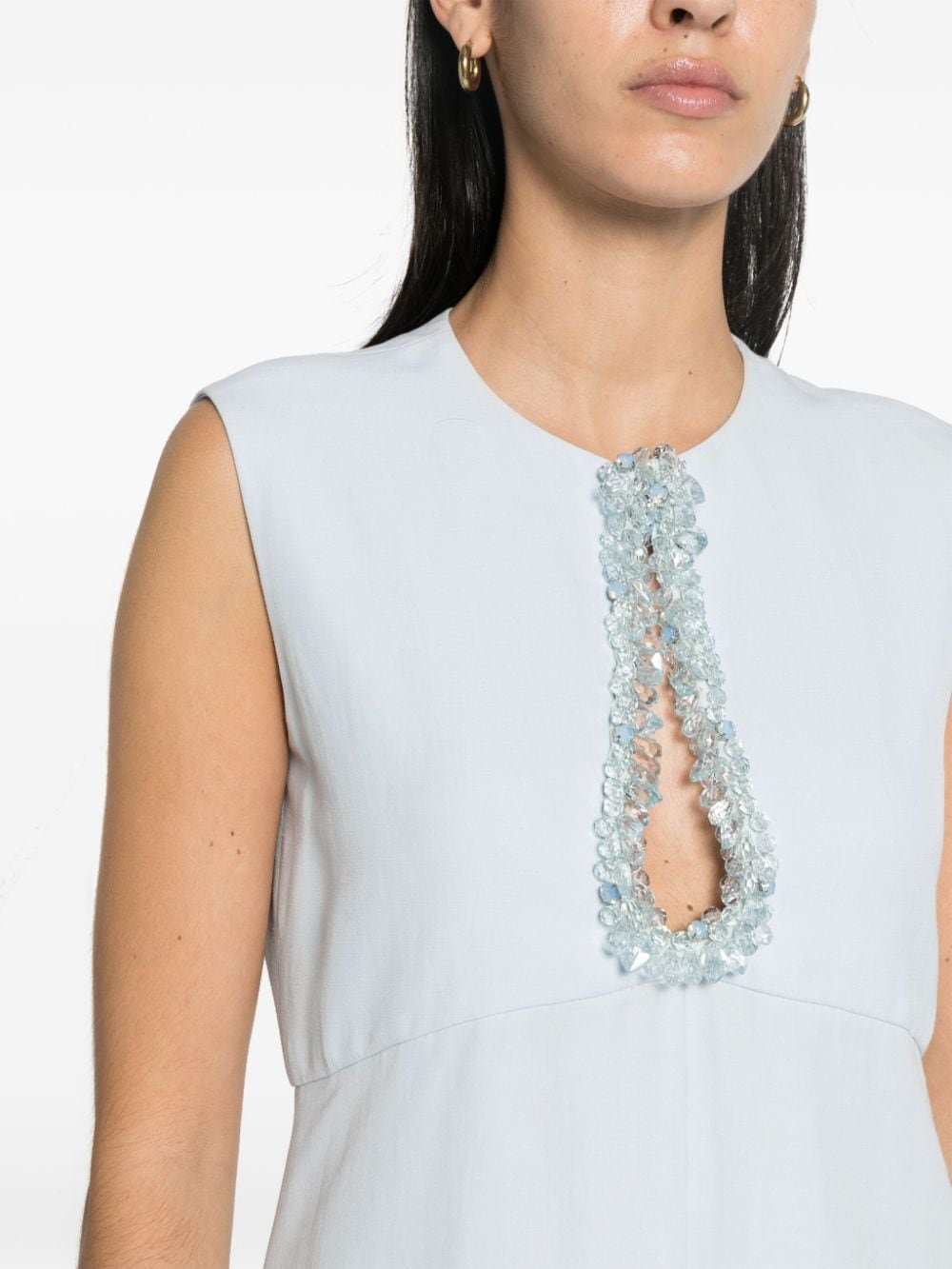 Shop Dorothee Schumacher Crystal-embellished Dress In Blue