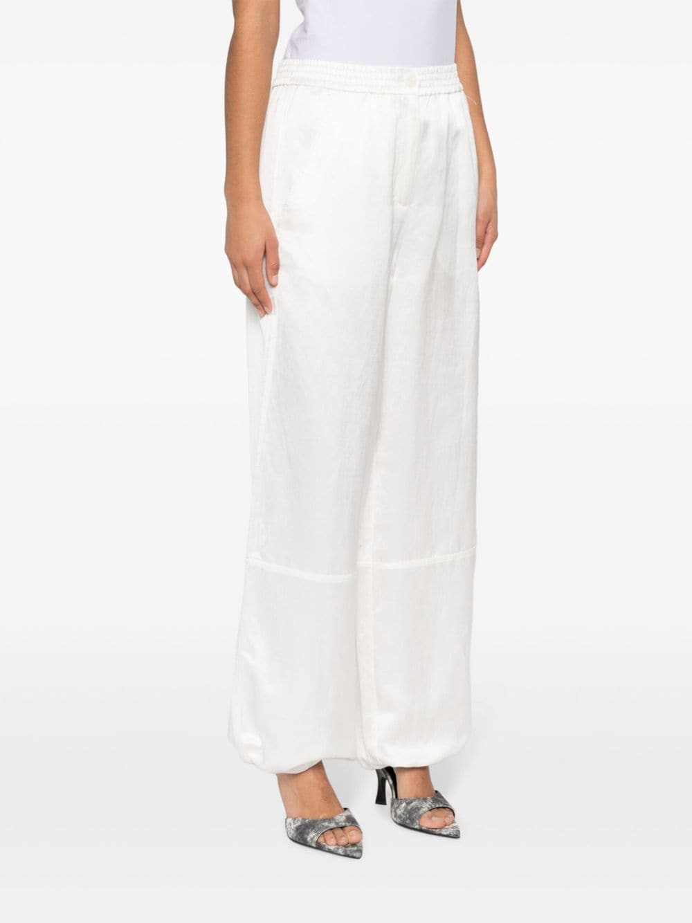 Shop Dorothee Schumacher Drawstring-cuff Trousers In White