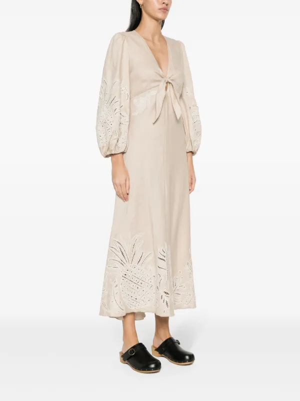 Dorothee Schumacher Embroidered Linen Dress | Neutrals | FARFETCH BN