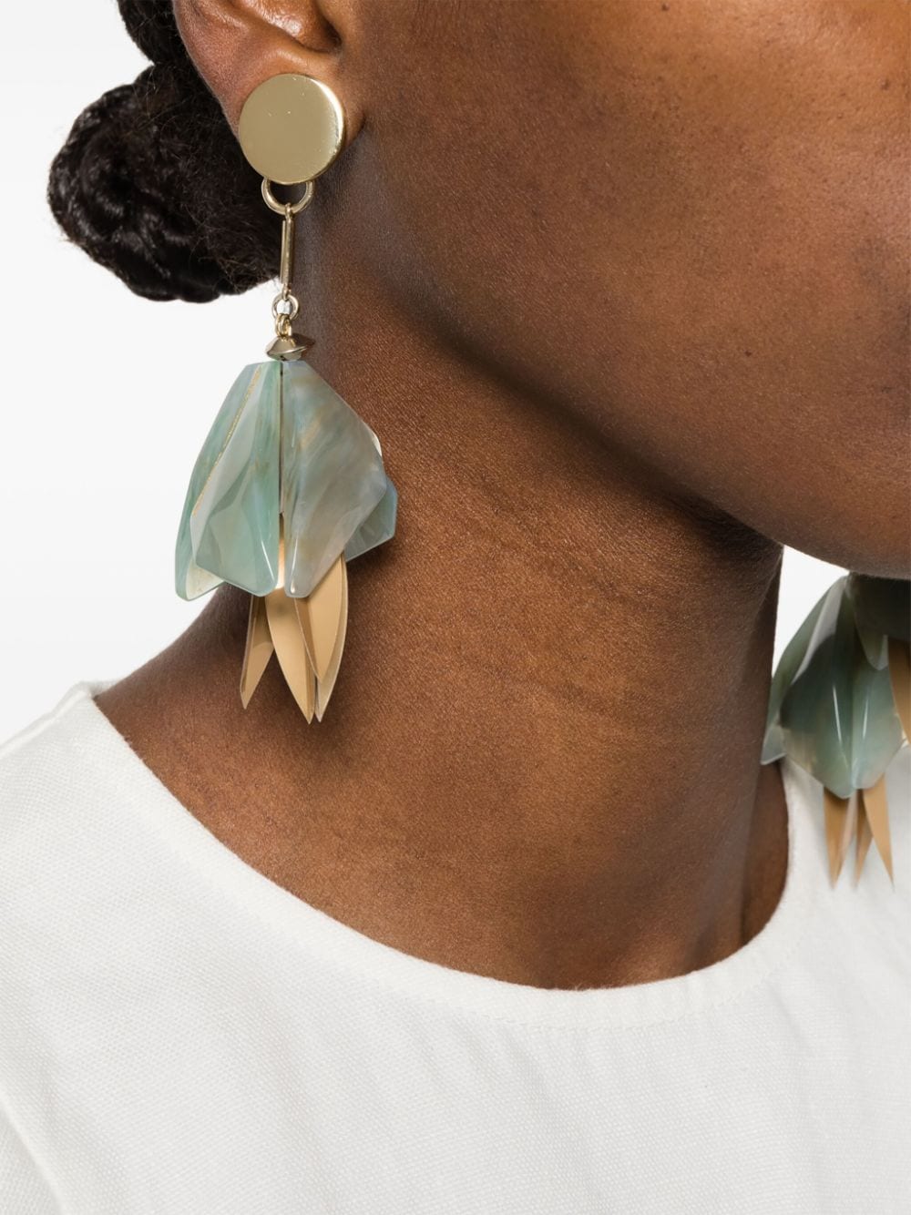 Shop Dorothee Schumacher Flower Power Clip-on Earrings In Gold