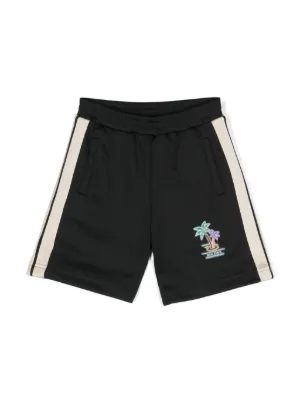 Palm Angels Kids ストライプ ショートパンツ | ブラック | FARFETCH JP