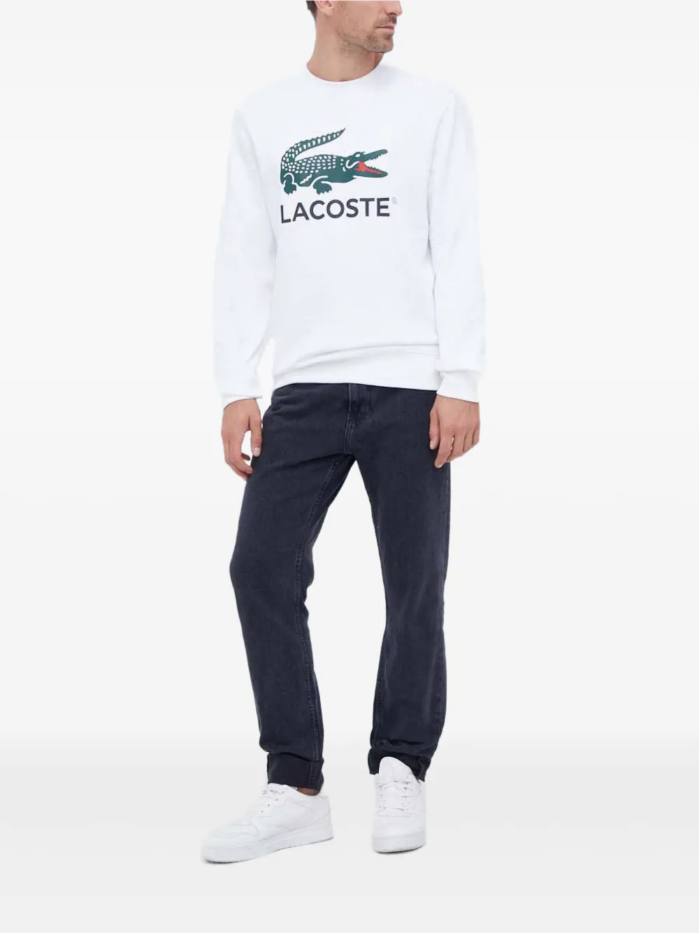 Lacoste logo crew neck knitwear - Wit