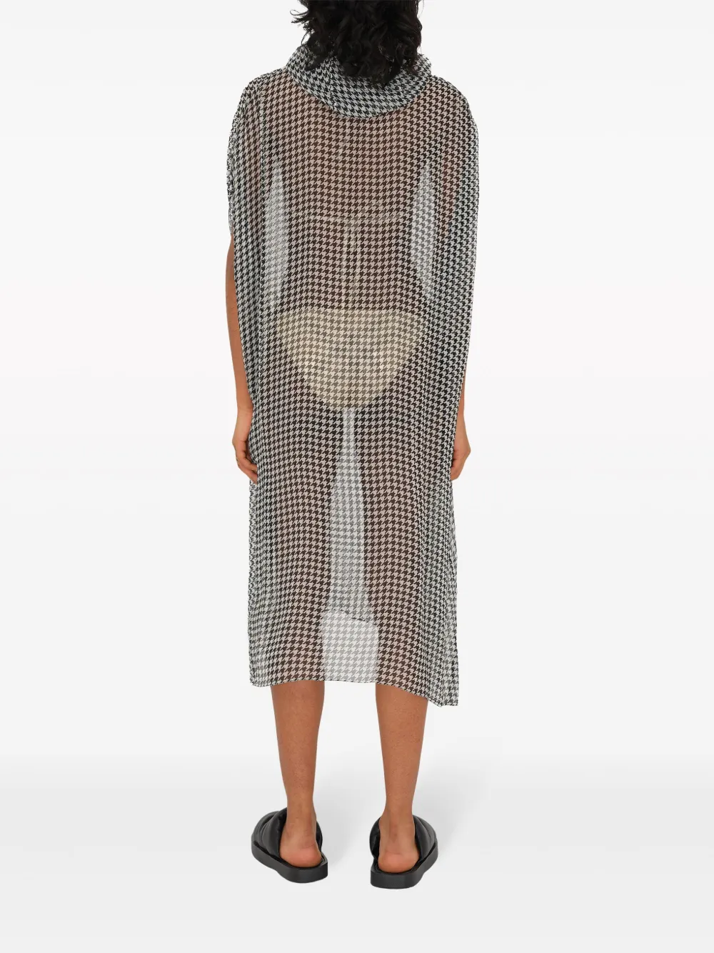 Burberry Jurk met pied-de-poule print Zwart